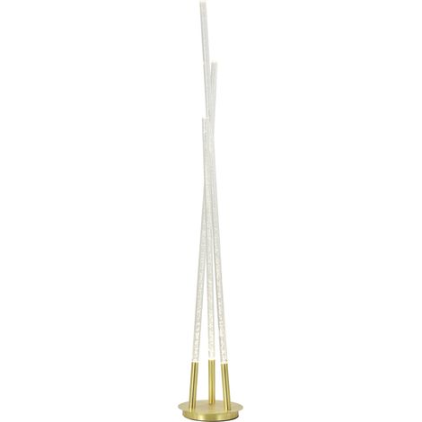 Litecraft Paige Floor Lamp Bubble Injected Integrated LED 3 Light - Satin Brass (1/5)