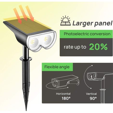 Projecteur solaire extérieur, étanche IP67, lampe solaire LED 650 lm-AquaForge
