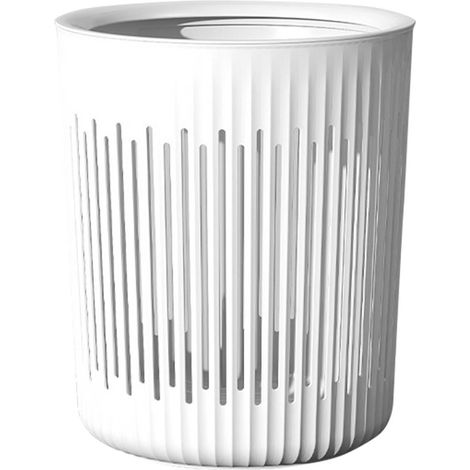 Poubelle cylindrique haute capacité, corbeille à déchets avec anneau de pression, panier de rangement blanc pour salon, chambre, cuisine, bureau (1/5)