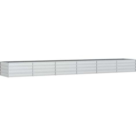 Arriate de acero galvanizado plateado 480x80x45 cm vidaXL