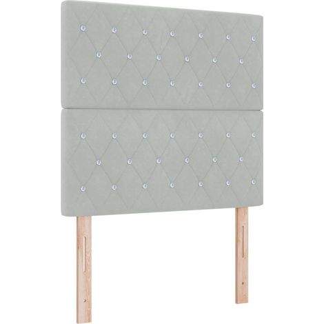 Maison Exclusive - Cabecero LED con tiras LED Manual Gris Claro 1