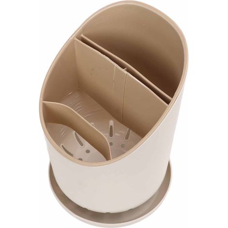 Porte-ustensiles, panier de rangement pour baguettes, égouttoir à cuillères, organisateur de cuisine beige (1/5)