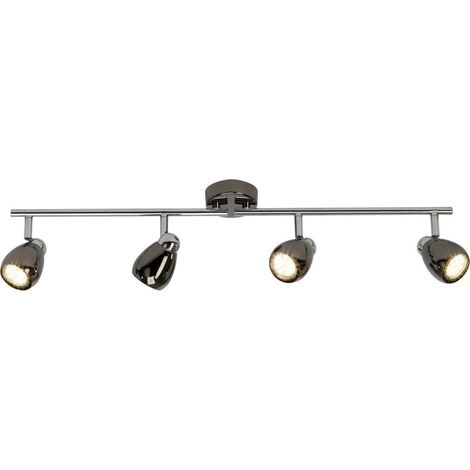 BRILLIANT lampe Milano LED spot tube 4 fl. Chrome / chrome noir 4x LED-PAR51, GU10, 3W lampes à réflecteur LED incluses, (250lm, 3000K) Échelle A ++ à E Bras pivotant / tête pivotante (1/3)