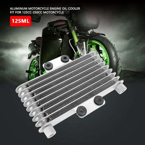 Radiateur refroidisseur d'huile moteur aluminium 125 ml pour moto quad 125-250 cc argent (1/5)