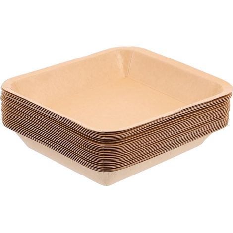 25-Piece Disposable Kraft Paper BBQ Plates, Thick (1/5)