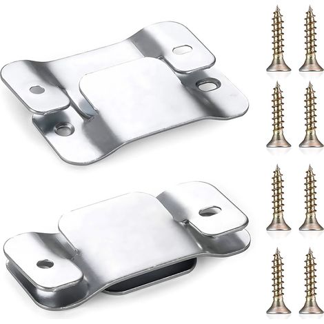 Nouveautés 2025 - Kit de 4 connecteurs métalliques universels avec vis - Supports d'assemblage pour meubles modulaires, clips de connexion pour canapés et lits, connecteurs métalliques robustes et ... (1/5)