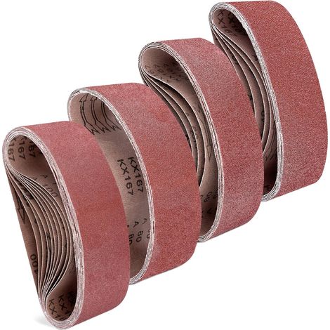 25 Schleifpapierbänder – Schleifmittel für mechanische und elektrische Schleifmaschinen – Schleifblätter mit Körnung P 40/60/80/100 – 7,5 x 45,7 cm