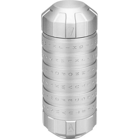 Cryptex Mini Combination Lock - Romantic and Interesting Gift for Valentine's Day/Anniversary, Silver (1/5)
