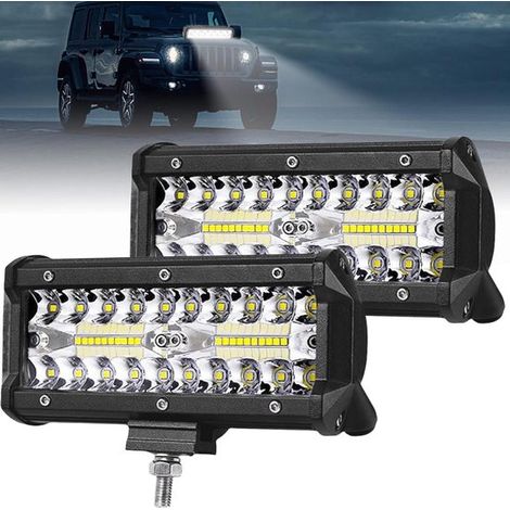 Luci da lavoro a LED da 120 W, faretto fuoristrada da 7 pollici, 6500 K, IP67, impermeabili, luci di retromarcia per auto, camion e SUV (1/5)