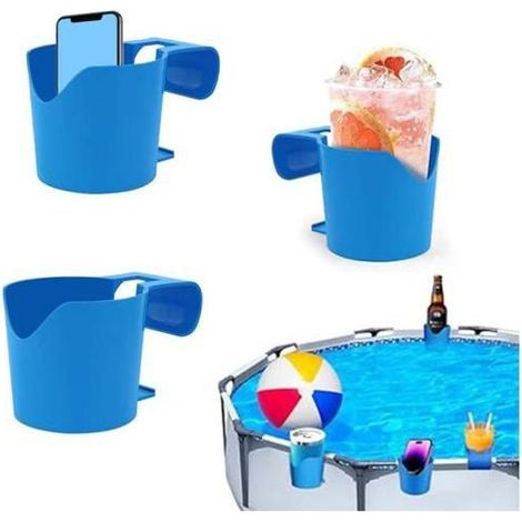 Porte-Gobelets pour Piscine , 3 Pcs Accessoires Piscine Porte-Gobelets de Piscine en Plastique, Porte-Boissons D ECHELLE DE PISCINE (1/5)