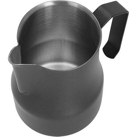 Pichet à lait mousseur à café en acier inoxydable 304, 450 ml, avec sortie olecranon, noir. (1/5)
