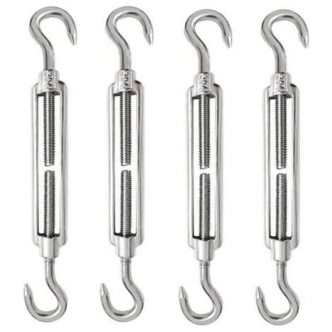 Tendeur Ridoir,Tendeur De Fil Crochet Et Crochet,8 Pièces Tendeur Cable,Tendeur Inox,M8 Tendeur Cable Acier Inoxydable,Vis Tendeur Cable,Tendeur Cable Inox,Tendeur M8,Ridoir M8,Ridoir Inox M8 (1/4)