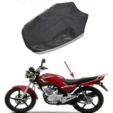 Housse de selle moto pour YAMAHA YBR125 (2005-2009) - Qualité supérieure, cousue main - Vinyle noir - SZRH A-GB