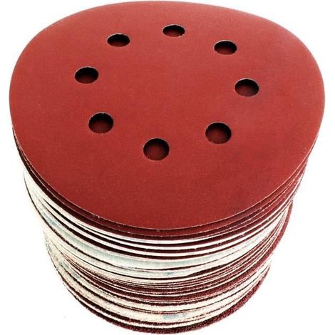 Disques de Ponçage Papier Abrasif 125 mm - Lot de 60 Disques - 6 Grains P40/P60/P80/P120/P180/P240 - 8 Trous - Velcro pour Ponceuse Excentrique (1/4)