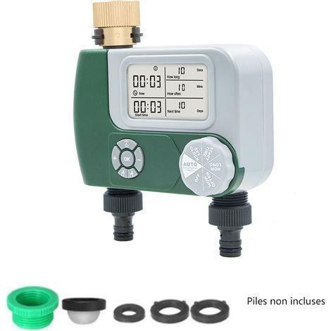 Timer de l'arroseur, minuterie d'eau for Robinet de Tuyau de Jardin, minuteur d'eau programmable avec Retard de Pluie/système d'irrigation Manuelle/Automatique (1/5)