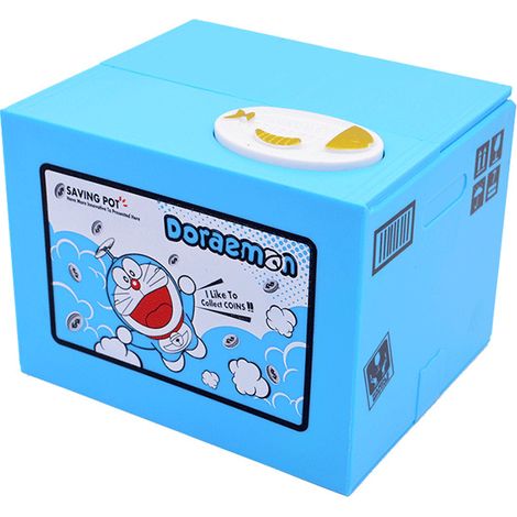 Salvadanaio a forma di gatto Doraemon, un cartone animato con un simpatico gatto volante per monete. Un regalo originale. (1/5)