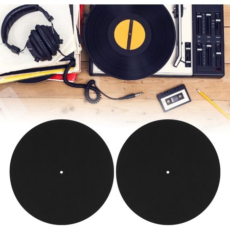 2 pièces Tapis Antidérapant pour Platine Vinyle 12 Pouces, Coussinets de Protection pour Disques Vinyle à Domicile