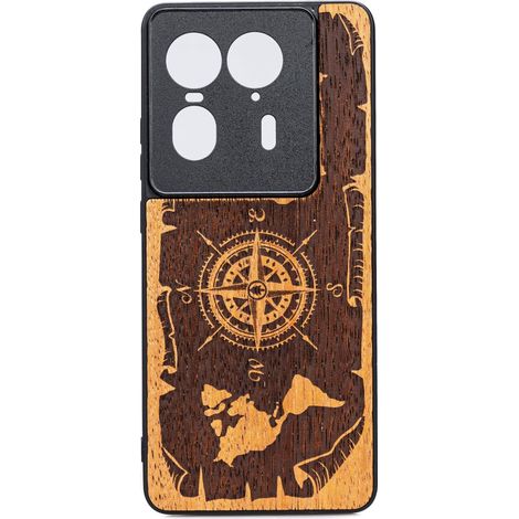 Bewood Holzhülle für Motorola Edge 50 Ultra WIND ROSE MERBAU (1/2)
