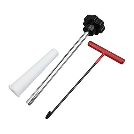 Ensemble d'outils d'installation de tige valve et réparation pneus avec extracteur, crochet outil d'aide pour l'entretien des voiture camion (noir) - (1/5)