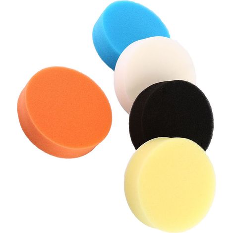 Kit 5 Disques Mousse 125mm pour Polisseuse Voiture, Tampons Lustrage Cirage Éponges (1/5)