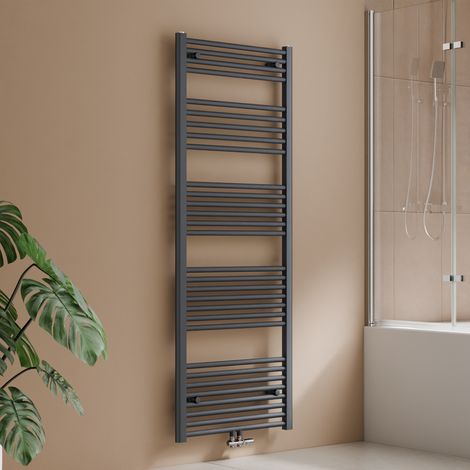 S'AFIELINA Badheizkörper Handtuchtrockner Handtuchheizkörper Handtuchhalter Mittelanschluss Handtuchwärmer Gerade Anthrazit 160 x 60 cm,761 W