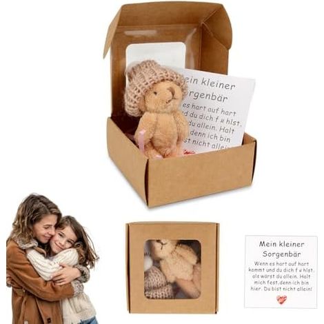 Yizemay Mini-Teddybär, Mini-Plüschtier mit inspirierender Karte, positives Geschenk für Familie und Freunde, Geburtstagsgeschenk (1/5)