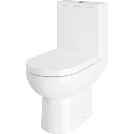 Soft-Close D-Shape Toilet Seat Bottom Fix 450mm – White