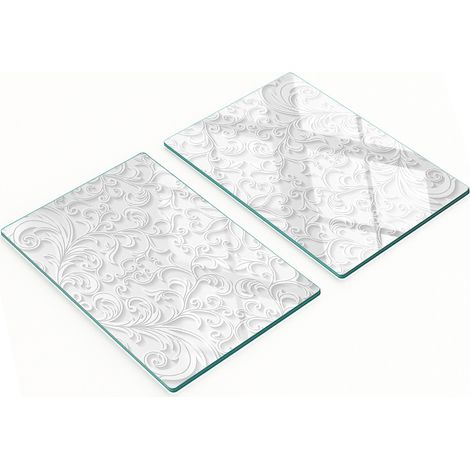 Set di taglieri da cucina in vetro temperato con motivo ornamentale, 2x40x52 cm (1/5)