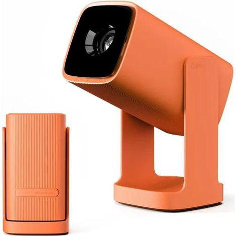 Wanbo Cube 1 Orange Vidéoprojecteur portable 720p HD 200 ISO Lumens Android TV 11