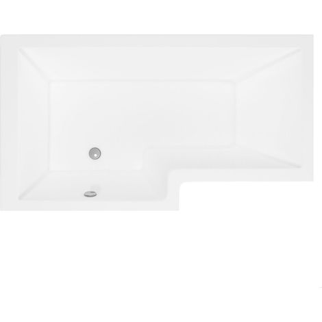 Contemporary L Shaped Bath & Side Panel Left Hand, 1600 x 850 x 390mm