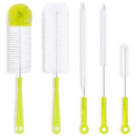 Ensemble de 5 goupillons de nettoyage pour biberons, verts, pour biberons et bouteilles de vin. (1/5)