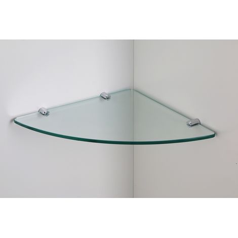 8mm Glas-Wandregal Glasregal Eckregal für Duschwände/Duschkabinen Klarglas (1/3)