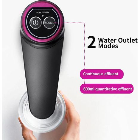 Bomba de 5 litros, dispensador de botella de 5 litros, dispensador de agua recargable USB-C, bomba automática portátil para el hogar, color negro. (1/5)