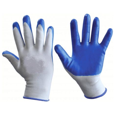12 PAIA DI GUANTI DA LAVORO SPALMATI NYLON / NITRILE GUANTO COPPIA MISURA 9 GL9