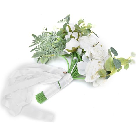 Brautstrauß-Simulation aus künstlichen Blumen, Requisiten für Hochzeitsfotos, Hochzeitsfeier und Heimdekoration (1/5)