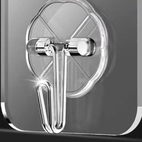 Bohrfreie Klebehaken, starke, selbstklebende, transparente Aufkleber, multifunktionale Edelstahl-Wandhaken ohne Spuren für Küche und Wand Bestseller-Packung. (1/5)