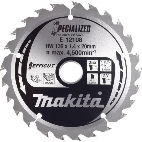 Makita E-12120 Efficut Lama per sega circolare 136x20 mm per legno