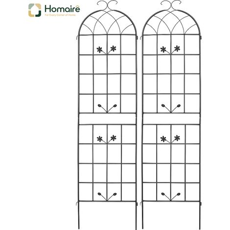 HOMAIRE Metall Garten Gitter 2 Pack pour Kletterpflanzen Indoor/Outdoor Topfpflanzen Hauspflanzen Reben Blumen Gemüse Rasen Dekor