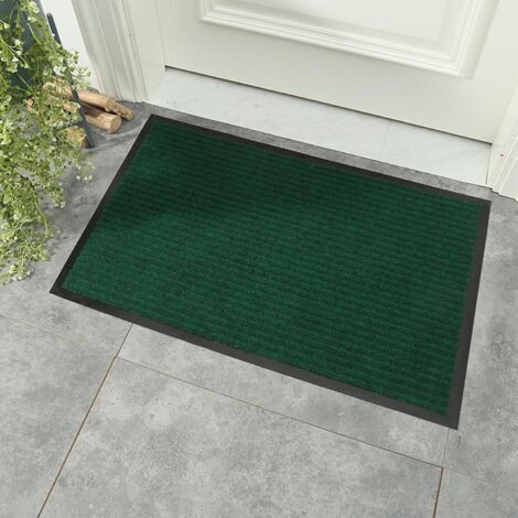 (Vert, 40x60cm).Paillasson Exterieur/Interieur Entrée Tapis de Porte Lavable Machine Tapis d'entrée Durable et Antidérapant Absorbe l'eau et Ramasse la Saleté (1/5)