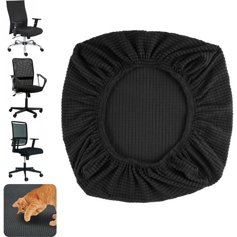 CCYKXAOffice Chair Cover, Black, 35cm-48cm, for Office, Dining Room, Elegant Elastic Chair Covers, Washable Office Covers, Bar Stool (1/5)