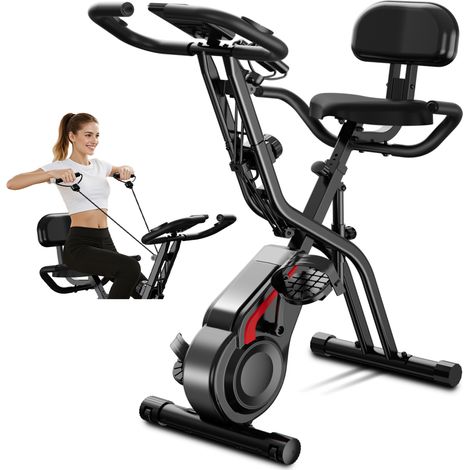 Vélo d'exercice, appareil de fitness 5 en 1, capacité de charge de 136 kg, support dorsal, vélo d'entraînement d'intérieur (1/5)
