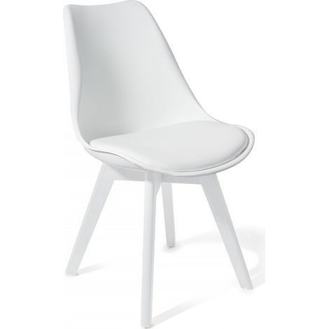 Set 4 sedie in pelle sintetica bianche cm. H.81 x L.49 x P.54 (1/3)