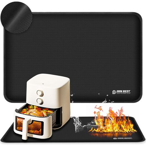 Tapis résistant à la chaleur, tapis résistant à la chaleur pour friteuse à air, tapis en silicone ignifuge 45 x 35 cm pour plans de travail de cuisine, protecteur de plan de travail, antidérapant et i (1/5)