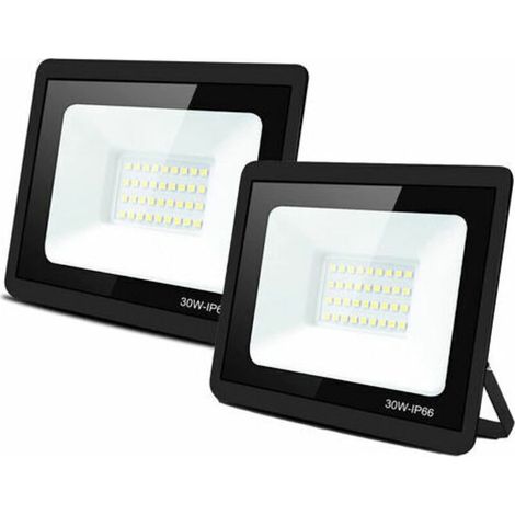 Lot de 2 Projecteurs LED Blanc Froid 30W Extérieur, Projecteur à LED étanche IP66 pour Jardin Projecteur Extérieur LED (1/5)