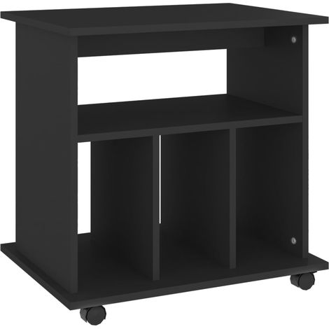 vidaXL Rollschrank Schwarz 60x45x60 cm Holzwerkstoff