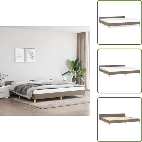 Bettgestell ohne Matratze Taupe 200x200 cm Stoff - Bettes Gestell - Doppelbett - Boxspringbetten - Lattenrost - Kopfteil (1/5)