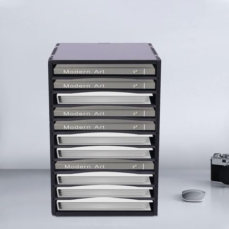 27x30x40cm Dokumentenablage 11 Fächer Schreibtisch Organizer Aktensortierer aufrecht oder vertikal Desktop Ablagefächer Papierablage Schreibtisch Dokumentenhalter Ablagesystem für Büro (schwarz) (1/5)