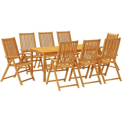 Maison Exclusive - Set da Pranzo da Giardino 9 pz 180x90x75 cm Legno Massello di Acacia