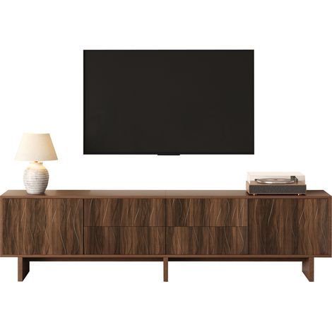 CHICFURN Mueble TV 180 x 40 x 56 cm en aglomerado color nogal, 4 cajones y 2 puertas (1/5)