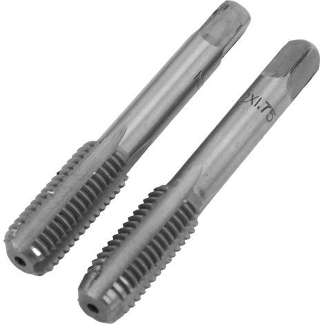 2 pièces Taraud à main en acier rapide M12x1.75, pas métrique, cannelures droites, outil de filetage (1/5)